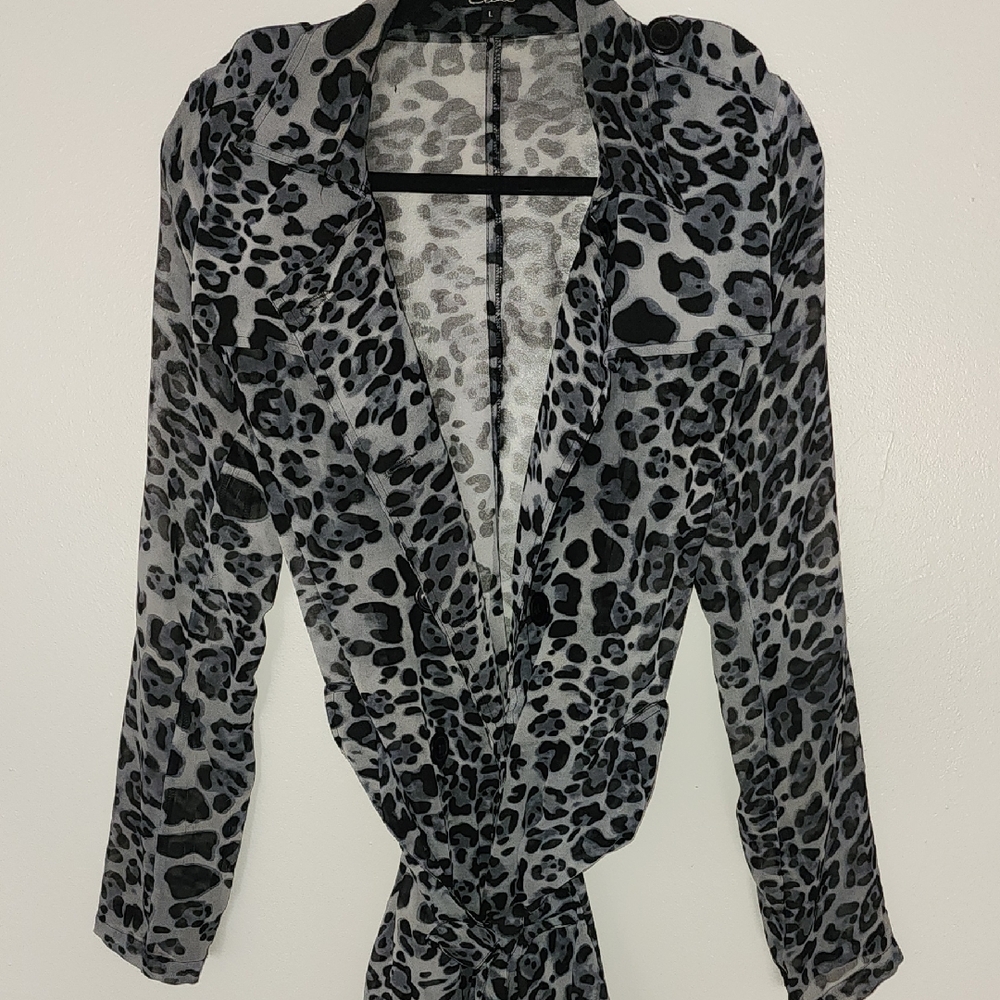 Chic Leopard Print Sheer Top